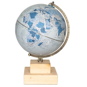 Globo de papel hecho a mano náutico Base de madera Acabado vintage Mapa del mundo Estructura interior educativa Modelo Geografía Artículo - Product Image 2