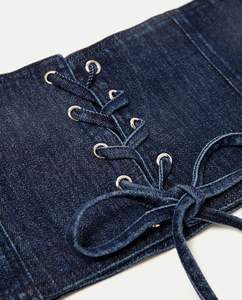 Modern <b>Corset</b> Denim Top <b>Fashion</b> Staple Casual Chic Modern Slim-Fit Vintage Charm Light Wash Timeless Structured - Product Image 6