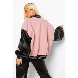 Veste en cuir universitaire respirante pour femmes pour l'hiver vente en gros de patchs de broderie personnalisés vente à bas prix - Product Image 2