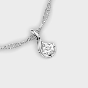 Colgante Solitario de Diamante Cultivado en Laboratorio con Corte Redondo Certificado por IGI en Oro Blanco/Amarillo y Rosa de 14K con Diseño en Espiral para Mujer - Product Image 3