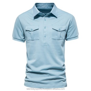 การขายส่งเสื้อโปโลผู้ชายแผงด้านบนคุณภาพสูงใหม่ในยุโรปและอเมริกาเสื้อยืดชายขนาดบวก - Product Image 5