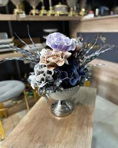 Florero de mesa decorativo de gran venta para la decoración del hogar y la boda en metal de hierro y aluminio con acabado dorado - Product Image 6