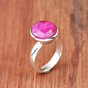 Ruby <b>Ring</b> 925 <b>Silver</b> Round Stone Designer <b>Boho</b> Gift <b>Ring</b> - Product Image 2