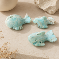 Figurine en cristal poli de hemimorphite naturelle sculptée en forme d'animal marin pour la décoration de la maison et du bureau, la méditation et la collection de cadeaux