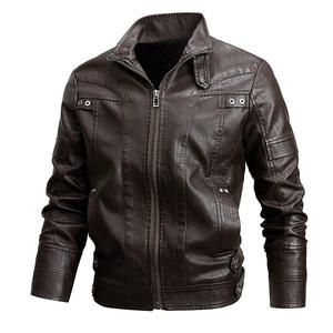 Vestes en cuir personnalisées Fermeture à glissière Cire Faux cuir Motard Moto Motocycliste Vestes en cuir pour hommes Veste pour hommes - Product Image 3