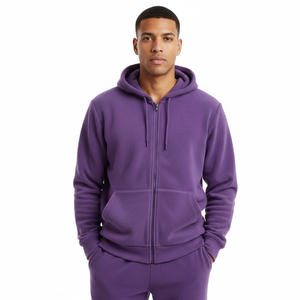 Logo personnalisé hommes fermeture éclair survêtement vêtements de sport entraînement de gymnastique ensemble décontracté Streetwear veste de survêtement et pantalon tenue - Product Image 1
