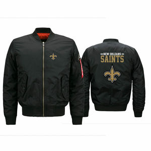 Bomber <b>Jacket</b> for <b>Men</b> Winter Flying Thick Coat Solid Pattern Blue White <b>Corduroy</b> Fabric Quick-drying Windproof OEM Service - Product Image 5