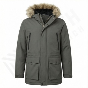 Veste parka à capuche pour homme, résistante aux intempéries, coupe-vent, manteau d'extérieur, isolée, chaude, vêtements thermiques, vêtements de neige robustes - Product Image 1