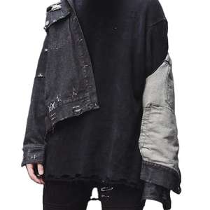 Chaqueta Vaquera Personalizada para Hombre, Diseño sin Capucha, con Estampado de Letras y Botones, Chaqueta Vaquera Personalizada de Fábrica de Ropa - Product Image 5