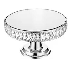 Soporte de pastel de acabado antiguo con Base de pie Soporte de pastel de fiesta de cumpleaños de un solo nivel Soporte de metal Recubierto de color dorado - Product Image 4