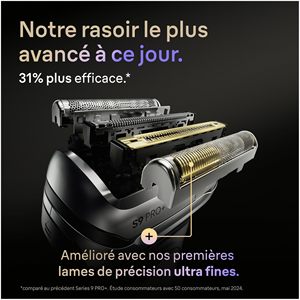 Rasoir électrique pour homme avec lames de précision, tondeuse à cinq lames, rasoir alimenté par USB, étanche (IPX7), étui de rasage, station de nettoyage - Product Image 5