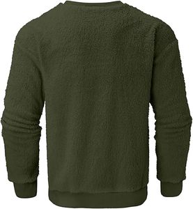 Sweatshirts coupe-vent à séchage rapide pour hommes avec logo personnalisé 100% coton motif solide d'hiver - Product Image 3