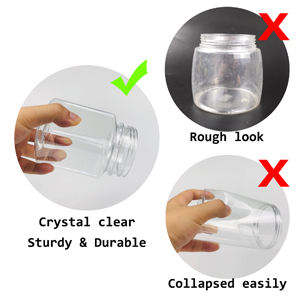 Bocaux carrés en plastique transparent de qualité alimentaire de 12 oz vides avec couvercle en plastique pour le stockage de bonbons et de biscuits, approvisionnement en gros - Product Image 4