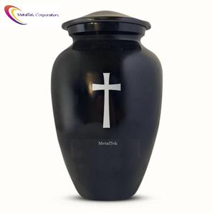 Classic Style Black Cremation Urns Keepsake for Human Pet Kids Ashes With Cross Decorative Funeral <b>Memorial</b> Ashes Storage Jars - Product Image 6