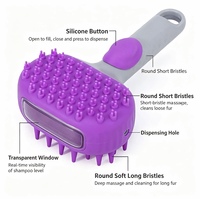 Brosse de bain pour chien en silicone, brosse à shampoing pour animaux de compagnie avec distributeur de savon, manche long pour chiens, chats, fournitures de toilettage pour animaux de compagnie, vente en gros
