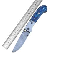 Lot de 10 couteaux pliants de poche en acier Damas faits à la main, manche en bois, OEM/ODM personnalisé, pour le camping et la chasse en plein air