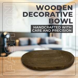 Handcrafted Dark Brown <b>Matte</b> Wooden Salad Bowl Unique Decorative Accent Piece for Home or Office <b>Table</b> Decorative Bowl - Product Image 3