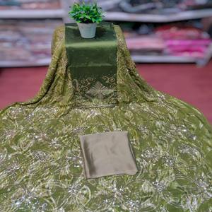 Tissu en Chiffon de Haute Qualité, Dernière Tendance, Motif Floral Perlé Jacquard Fransawi Somalien, pour Robe de Filles - Product Image 1