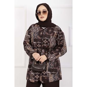 Traje de Chaqueta con Estampado Étnico y Decoración de Botones - Product Image 2