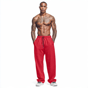 Pantalon de survêtement d'hiver à jambes larges pour homme, pantalon de jogging en molleton, pyjama, pantalon de survêtement ample à taille haute avec cordon de serrage pour homme - Product Image 4