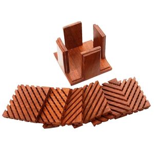 Posavasos de Madera Natural Hecho a Mano, Estilo Bohemio Ecológico, Diseño Personalizado, para Hogar y Restaurante - Product Image 6