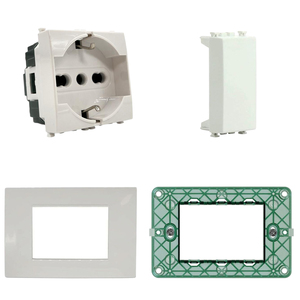 กล่องรองรับสวิตช์เต้ารับไฟฟ้ามาตรฐาน EU แบบ 3 ช่อง สำหรับติดผนัง - Product Image 1