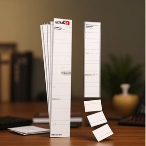 ULTRADEX Paquete de 90 Tarjetas de Inserción para Archivador, Blancas, 190 g/m², 7 x 3.2 cm (Ancho x Alto), Accesorios para Archivadores - Product Image 3