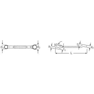 ประแจแหวนปลายโค้งสองด้านขนาดนิ้วของ Stahlwille แบบโค้งเล็กน้อย - Product Image 2