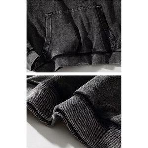 Sudaderas Lisas de Color Sólido 100% Algodón para Hombre, Lavado Ácido, Tallas Grandes, Servicio OEM, Sudaderas con Capucha para Hombre - Product Image 6