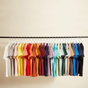 Hot New Custom Men's 99% Cotton Cool Color sólido Patrón de rayas Tela de punto transpirable Camiseta de longitud corta para hombres - Product Image 1