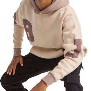 Adjustable Rate Men Chenille Embroidery Hoodies Fully Customized <b>Designs</b> 100% Cotton Eco-Friendly Breathable Long Sleeve Winter - Product Image 3