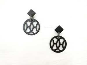 Pendientes tallados de cuerno de buey de búfalo diseños personalizados disponibles pendientes de araña de cuerno de buey para mujeres niñas joyería de moda - Product Image 4