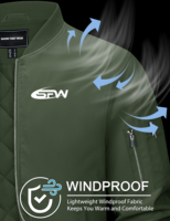 Blouson Bomber matelassé en toile fine pour homme, hiver, imperméable, avec revers côtelés, col montant et broderie frontale gothique