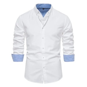 Camisas informales de alta calidad para hombre, mangas completas personalizables, estampado elegante, transpirable, diseño de cuello levantado, nuevo informal personalizable - Product Image 5