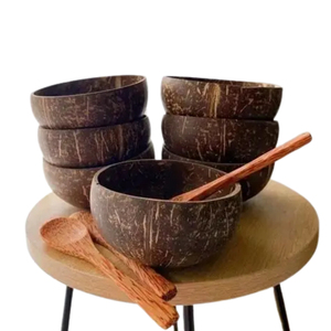 Juego de cocina orgánico para el hogar con tazón de madera para pasta de coco y sopa - Product Image 1