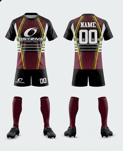 Servicio OEM, Uniforme de Rugby Antibacterial de Manga Corta para Hombre, Logotipo Personalizado, 100% Poliéster, Duradero y Ligero - Product Image 3