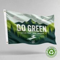 Drapeau personnalisé en gros 3x5 pieds, bannière publicitaire double face en polyester recyclé, fabricant de drapeaux personnalisés imprimés numériquement avec logo