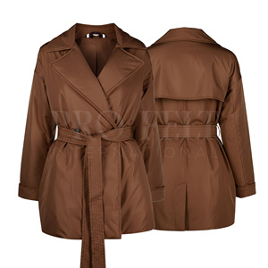 Pro <b>Felt</b> 100% High Quality Breathable Plain Blank Puffer Jackets Custom Waist Belt Stand Down Collar Winter Causal Puffer Jacket - Product Image 4