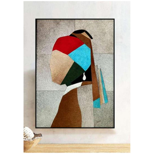Indian Supplier Customized Modern Design Hand-Painted Leather Patch Wall Art Elegant Room Decoration <b>Framed</b> Wall Art - Product Image 1