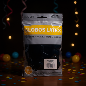 Globos de Látex Decotex 45Cm Negros R18 Decoraciones para Fiestas - Product Image 3