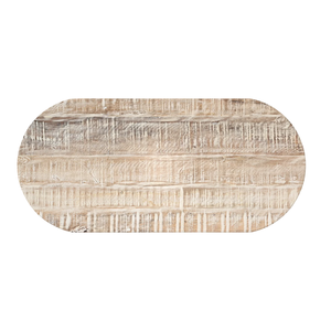 Mesa de Comedor Ovalada de Madera de Mango Maciza con Acabado Antiguo para Sala de Estar, Comedor, Cocina, Restaurante - Product Image 6