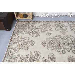 Tapis turc 5,7 x 8,8 pieds, tapis beige en ikat, tapis en laine - Product Image 5