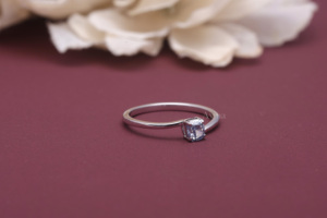 Bague de fiançailles solitaire en diamant bleu taille coussin certifié IGI, cultivé en laboratoire, en or blanc/rose et jaune 9K, bague de mariée minimaliste - Product Image 4