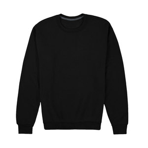 Round Neck <b>Mens</b> Sweatshirt <b>Thermal</b> Jet Black Soft Cotton Pullover Unisex Crewneck Sweatshirt Unisex Plain Sweatshirt - Product Image 1