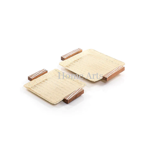 ถาดช็อคโกแลตสแตนเลสพร้อมที่จับไม้ถาดใส่ขนมหวาน3ขนาด - Product Image 2