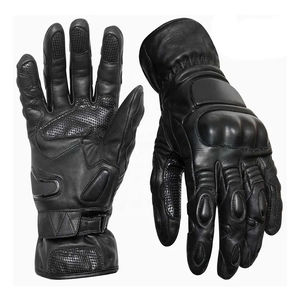 Gants de moto demi-doigt rembourrés en cuir de couleur marron, teints en tissu uni, taille et couleur personnalisées, gants de moto - Product Image 3