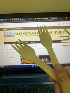 Vente en gros Fourchette en bambou jetable écologique avec logo personnalisé - Product Image 5