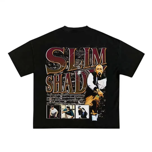 OEM New Arrivals Streetwear White Oversize Graphic <b>Heavy</b> Cotton <b>T</b> <b>Shirt</b> Neck Customized Boxy Cropped <b>T</b> <b>Shirt</b> for Men - Product Image 2