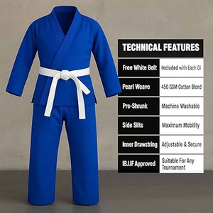 Uniforme de karaté approuvé par le fabricant OEM, combinaisons de judo et de karaté pour l'entraînement aux arts martiaux, téléchargé par Dress Sports - Product Image 2