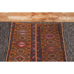 พรมวินเทจขนาด 1.8x3.3 ฟุต พรมตุรกีขนาดเล็ก พรมลายเรขาคณิตสีน้ำตาล - Product Image 2